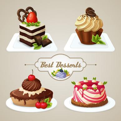 best desserts vector icons graphics