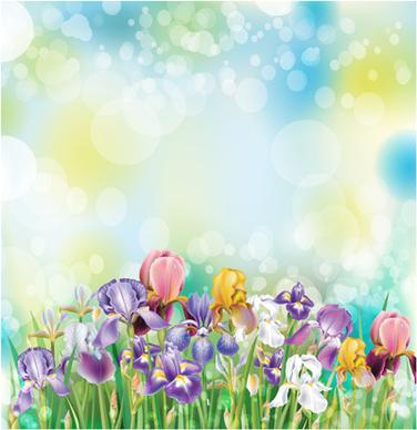 summer sunlight and flowers design vector