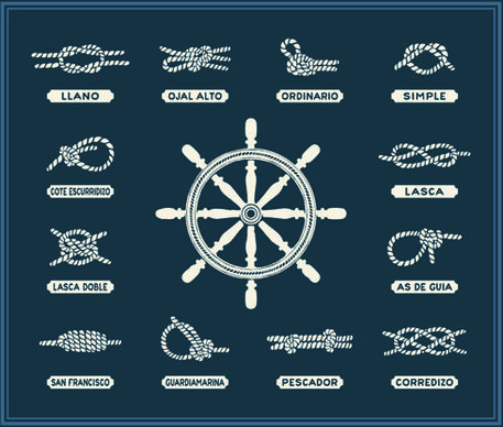 hand drawn nautical elements vector