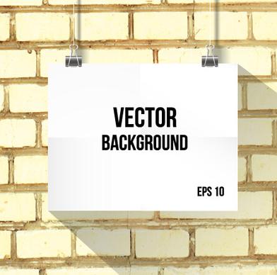 realistic brick wall vector background