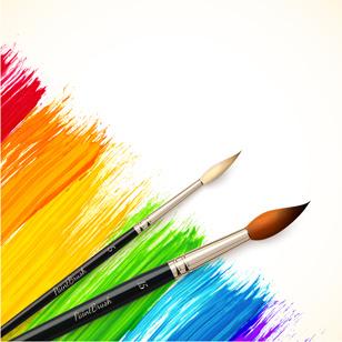 beautiful rainbow paint design vector