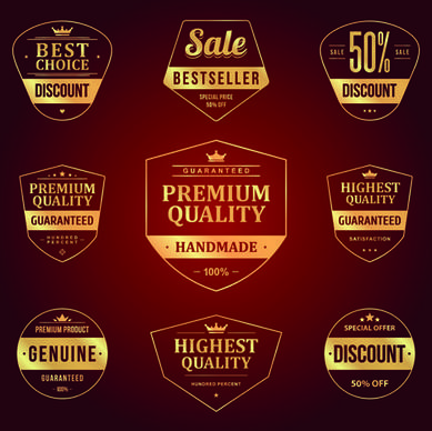 retro premium quality sale labels vector set