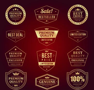 retro premium quality sale labels vector set