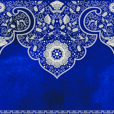 blue decorative ornaments russian style vector