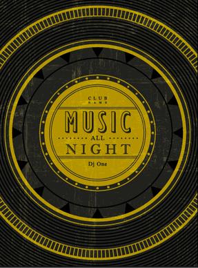 retro music concert flyer cover design vector