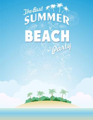 travel summer beach background set vector