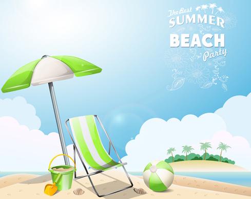 travel summer beach background set vector