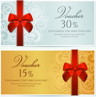 exquisite vouchers template design vector set