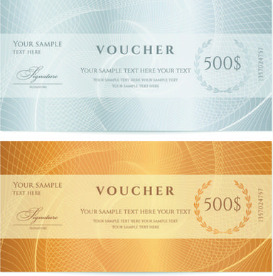 exquisite vouchers template design vector set