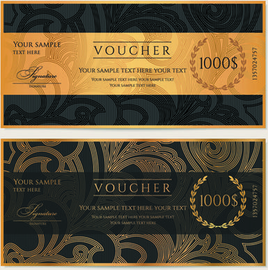 exquisite vouchers template design vector set