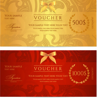 exquisite vouchers template design vector set