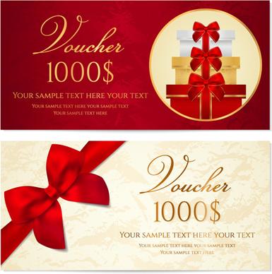 exquisite vouchers template design vector set