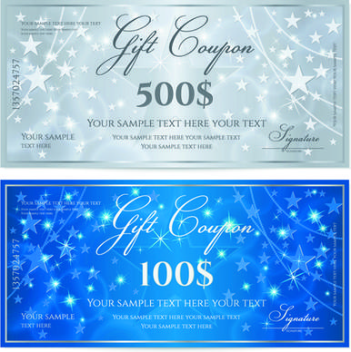 exquisite vouchers template design vector set