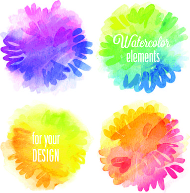 watercolor elements vector background