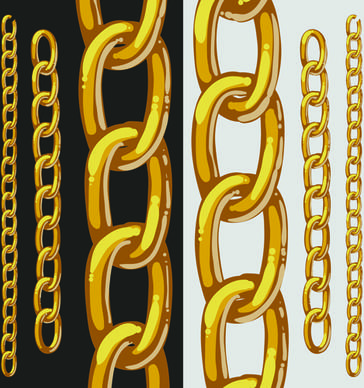 different metal chain borders vector set