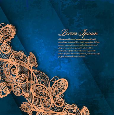 vintage lace ornate background vector