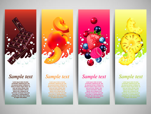 summer drinks advertising banner vector