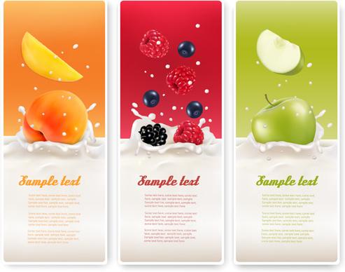 summer drinks advertising banner vector