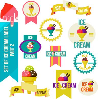 vintage ice cream vector labels