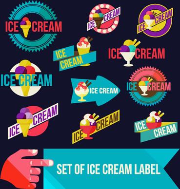 vintage ice cream vector labels