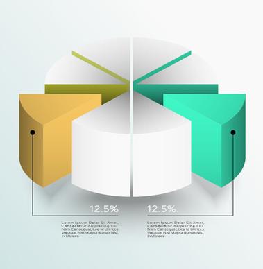 3d infographics business layout vector