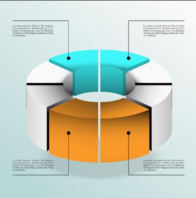 3d infographics business layout vector