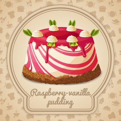 cute cake card design vectors