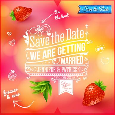 summer style wedding invitation background vector