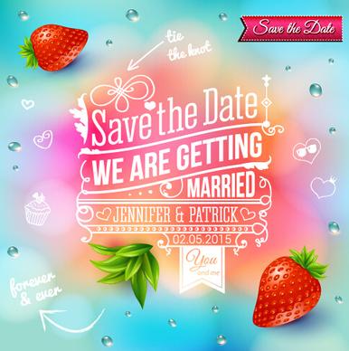 summer style wedding invitation background vector