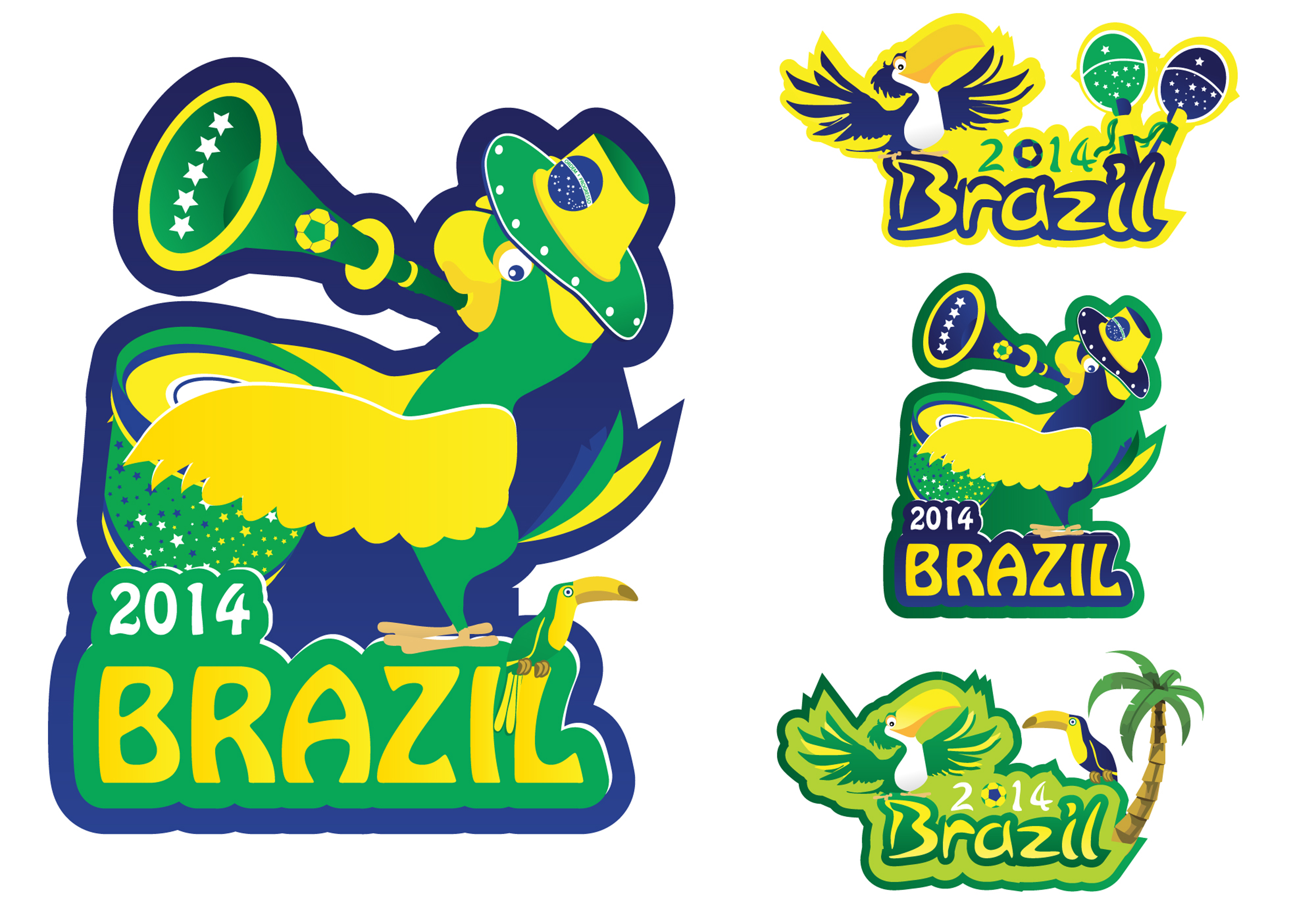 creative14 brazil world cup logos vector