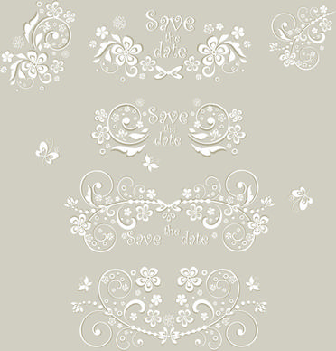 wedding ornament elements vector