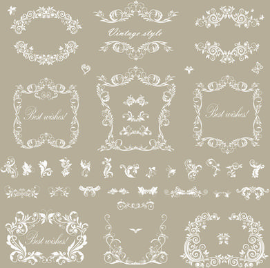 elegant floral frame with ornament elements vector