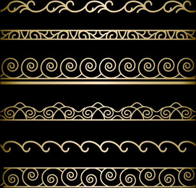 ornate golden borders ornament vector