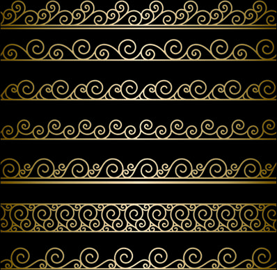 ornate golden borders ornament vector