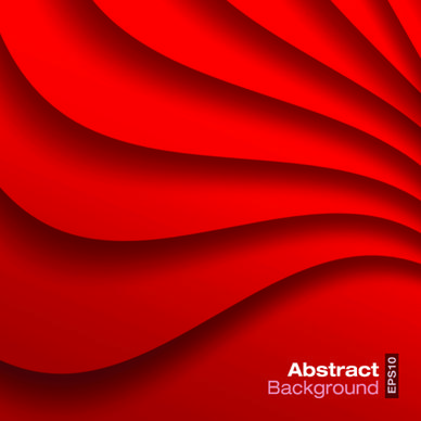 red wave abstract vector background