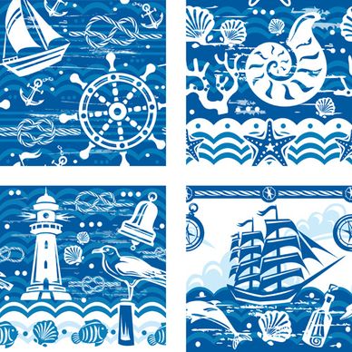 creative marine elements vector pattern