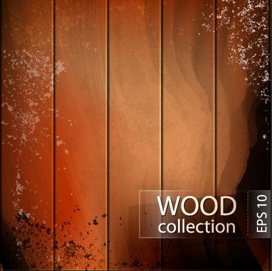 grunge wooden board vector background set