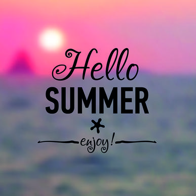 hello summer blurred background vector