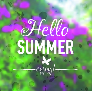 hello summer blurred background vector