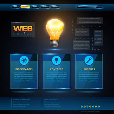 blue web infographics template design vector