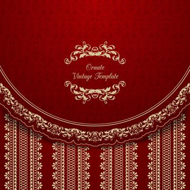 ornate vintage template background vector