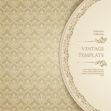 ornate vintage template background vector