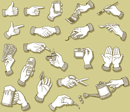 vector set of different gestures graphic