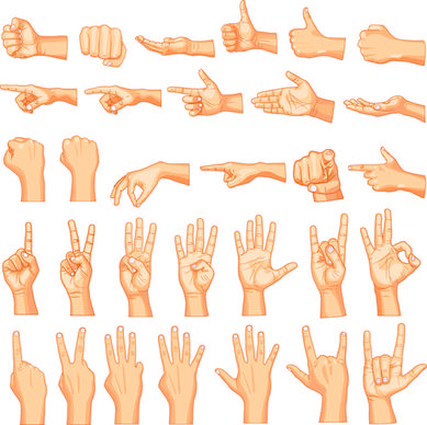 vector set of different gestures graphic