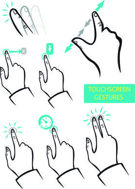 vector set of different gestures graphic