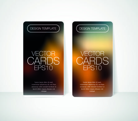 blurred colored card vector design