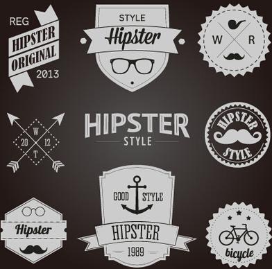 hipster style badges and labels vector graphics