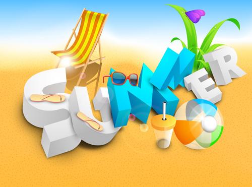 summer holiday beach creative background vecor