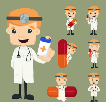 funny doctor character vectors graphics