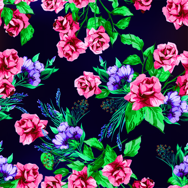 vintage roses vector seamless pattern